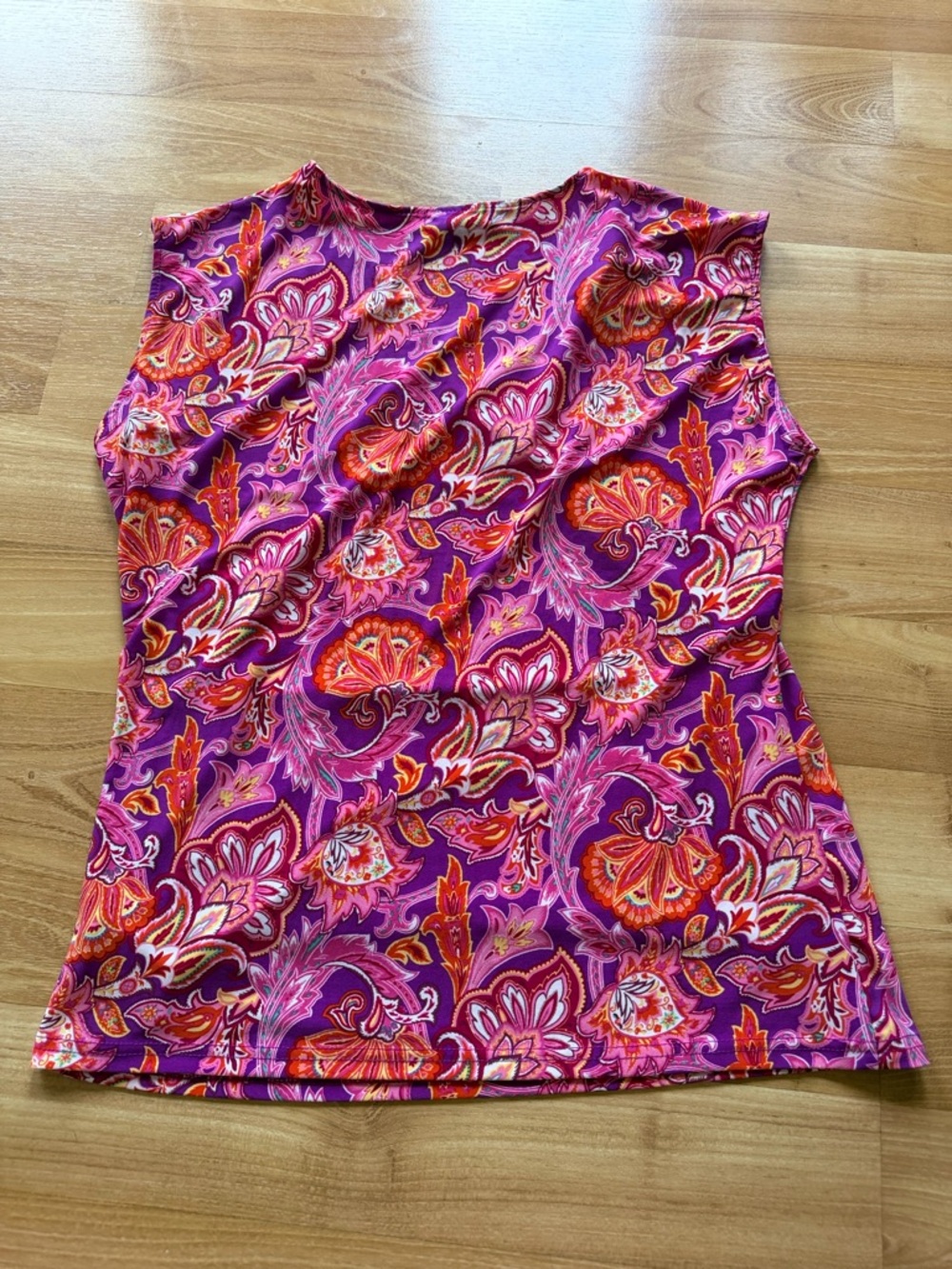 CHAPS women’s pink purple floral stop v neck great design size XL - Picture 5 of 7